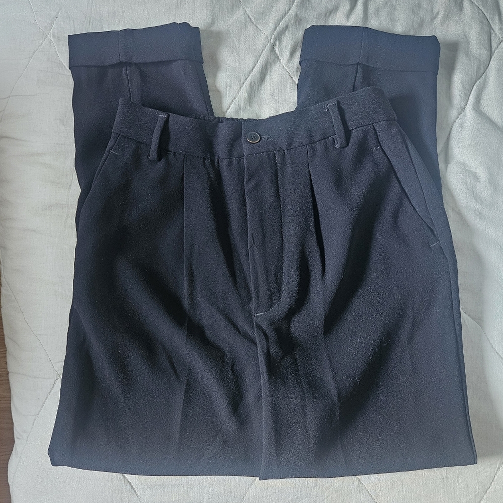 ZARA Black Trousers Work Pants Slacks Contemporary XS NWT
